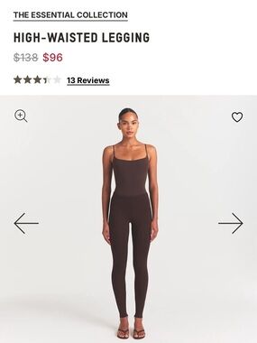 SKIMS Essential Pant High Waisted Leggings Brown Cocoa Size Small NWT!!